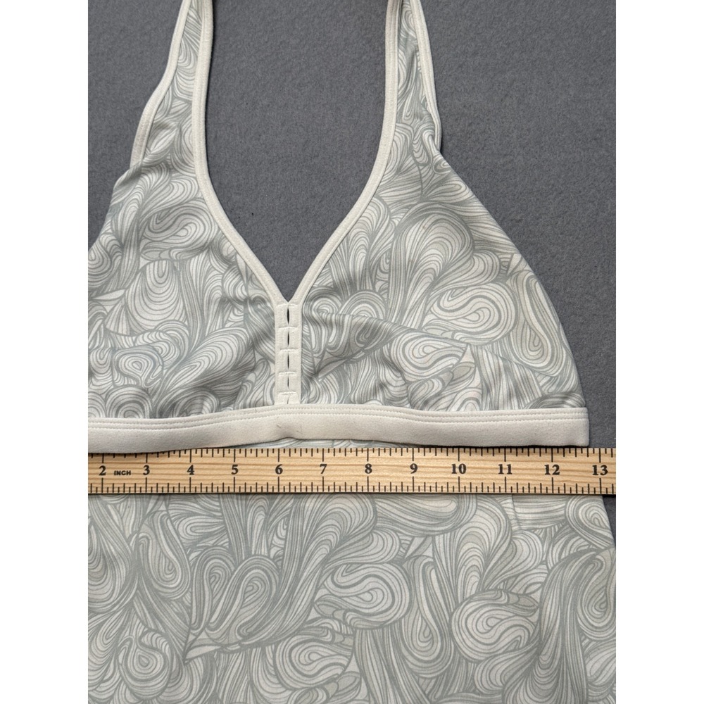 Lululemon Halter Top Women's 4 Gray White Swirl Print Built-in Bra Yoga Workout - Picture 4 of 7